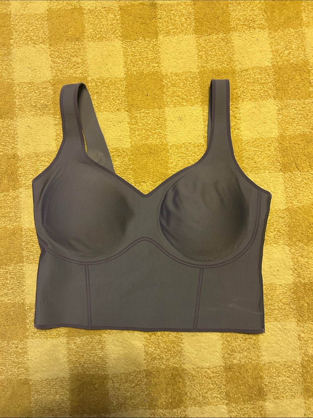 Longline Molded Cup Support Bra - Charcoal